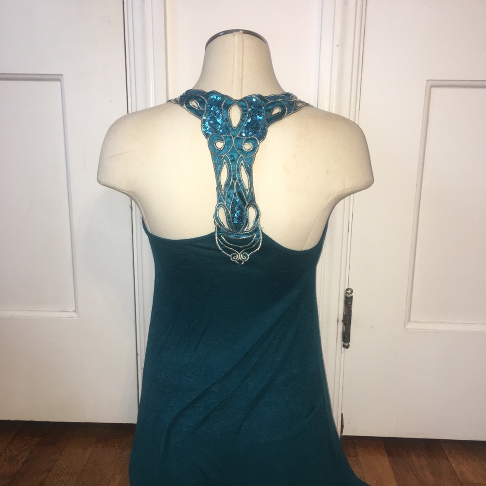 Happening in the Present Asymmetrical Sequin Tank